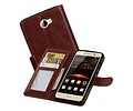 BAOHU Hoesje Geschikt voor Huawei Y5 II - Portemonnee hoesje booktype wallet case Bruin