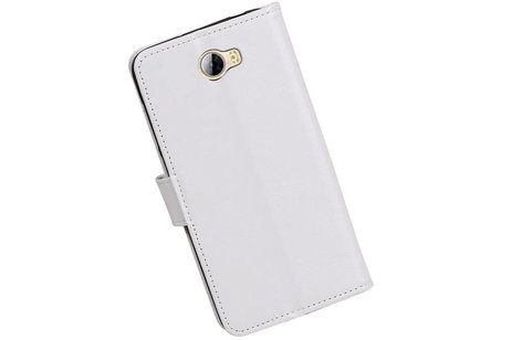 BAOHU Hoesje Geschikt voor Huawei Y5 II - Portemonnee hoesje booktype wallet case Wit