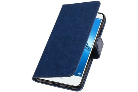 BAOHU Hoesje Geschikt voor Huawei Y7 / Y7 Prime - Portemonnee booktype wallet Donkerblauw