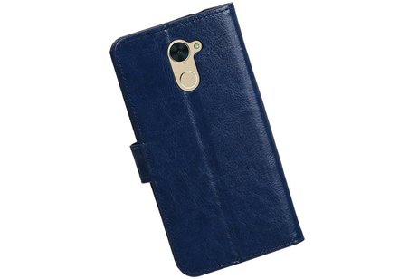 BAOHU Hoesje Geschikt voor Huawei Y7 / Y7 Prime - Portemonnee booktype wallet Donkerblauw