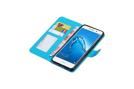BAOHU Hoesje Geschikt voor Huawei Y7 / Y7 Prime - Portemonnee booktype wallet Turquiose