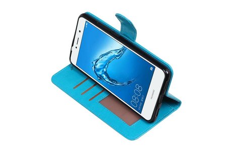 BAOHU Hoesje Geschikt voor Huawei Y7 / Y7 Prime - Portemonnee booktype wallet Turquiose