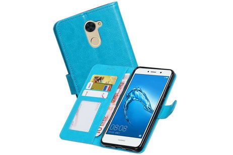 BAOHU Hoesje Geschikt voor Huawei Y7 / Y7 Prime - Portemonnee booktype wallet Turquiose
