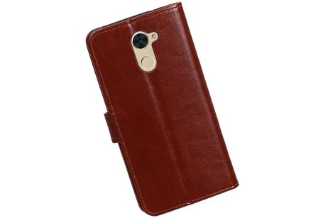 BAOHU Hoesje Geschikt voor Huawei Y7 / Y7 Prime - Portemonnee booktype wallet case Bruin
