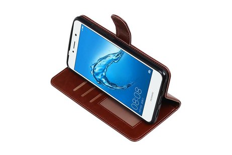 BAOHU Hoesje Geschikt voor Huawei Y7 / Y7 Prime - Portemonnee booktype wallet case Bruin