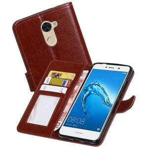 BAOHU Hoesje Geschikt voor Huawei Y7 / Y7 Prime - Portemonnee booktype wallet case Bruin