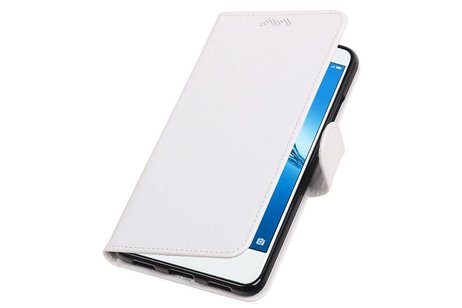 BAOHU Hoesje Geschikt voor Huawei Y7 / Y7 Prime - Portemonnee booktype wallet case Wit