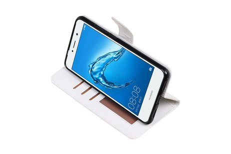 BAOHU Hoesje Geschikt voor Huawei Y7 / Y7 Prime - Portemonnee booktype wallet case Wit