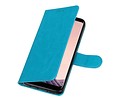 BAOHU Hoesje Geschikt voor Samsung Galaxy S8 Plus - Portemonnee hoes booktype wallet Turquoise
