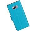 BAOHU Hoesje Geschikt voor Samsung Galaxy S8 Plus - Portemonnee hoes booktype wallet Turquoise