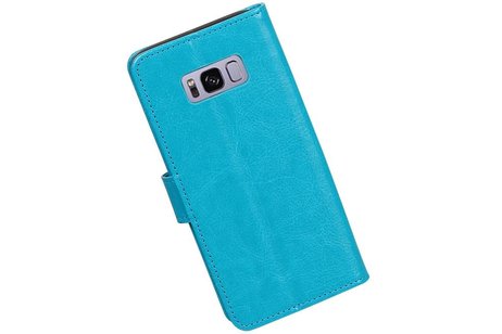 BAOHU Hoesje Geschikt voor Samsung Galaxy S8 Plus - Portemonnee hoes booktype wallet Turquoise