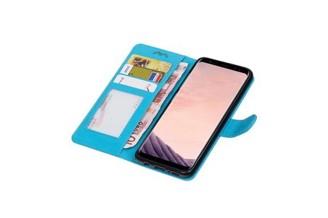 BAOHU Hoesje Geschikt voor Samsung Galaxy S8 Plus - Portemonnee hoes booktype wallet Turquoise