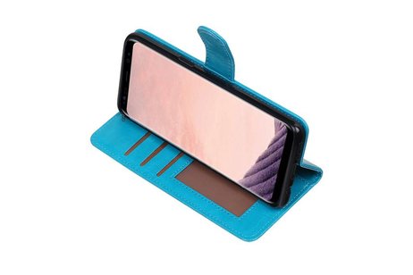 BAOHU Hoesje Geschikt voor Samsung Galaxy S8 Plus - Portemonnee hoes booktype wallet Turquoise