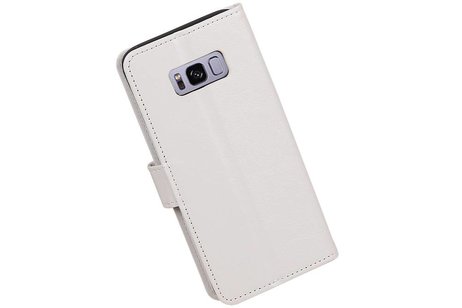 BAOHU Hoesje Geschikt voor Samsung Galaxy S8 Plus - Portemonnee hoesje booktype wallet case Wit