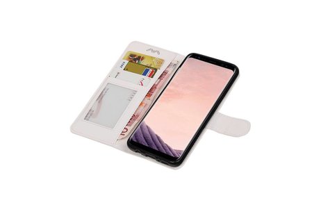 BAOHU Hoesje Geschikt voor Samsung Galaxy S8 Plus - Portemonnee hoesje booktype wallet case Wit