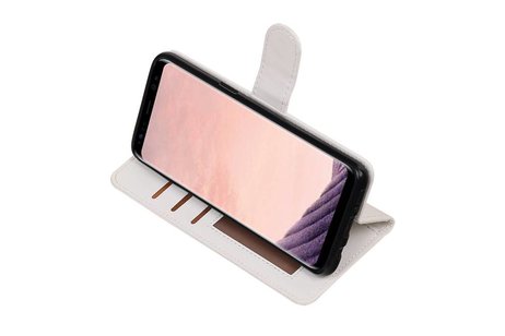 BAOHU Hoesje Geschikt voor Samsung Galaxy S8 Plus - Portemonnee hoesje booktype wallet case Wit