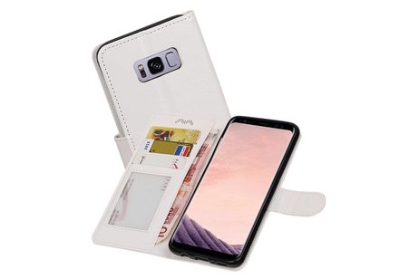 BAOHU Hoesje Geschikt voor Samsung Galaxy S8 Plus - Portemonnee hoesje booktype wallet case Wit
