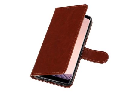 BAOHU Hoesje Geschikt voor Samsung Galaxy S8 Plus - Portemonnee hoesje booktype wallet case Bruin