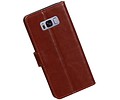 BAOHU Hoesje Geschikt voor Samsung Galaxy S8 Plus - Portemonnee hoesje booktype wallet case Bruin