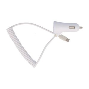 Autolader met 2 USB 3.1A voor TYPE C Telefoon Wit