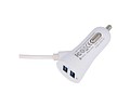 BAOHU Autolader met 2 USB 3.1A voor TYPE C Telefoon Wit