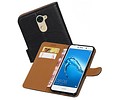 BAOHU Washed Leer Bookstyle Hoesje - Geschikt voor Huawei Y7 / Y7 Prime Zwart