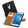 BAOHU Washed Leer Bookstyle Hoes voor Huawei Y7 / Y7 Prime Zwart