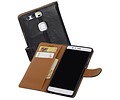 BAOHU Washed Leer Bookstyle Hoesje - Geschikt voor Huawei P9 Lite mini Zwart