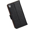 BAOHU Washed Leer Bookstyle Hoesje - Geschikt voor Sony Xperia XA Zwart