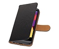 BAOHU Washed Leer Bookstyle Hoesje - Geschikt voor LG Q8 Zwart