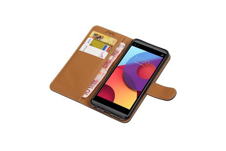 BAOHU Washed Leer Bookstyle Hoesje - Geschikt voor LG Q8 Zwart