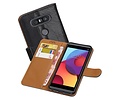 BAOHU Washed Leer Bookstyle Hoesje - Geschikt voor LG Q8 Zwart