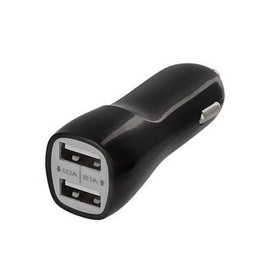 Mobiel Fashion 2 USB mini Autolader 2port 2.1 A Zwart