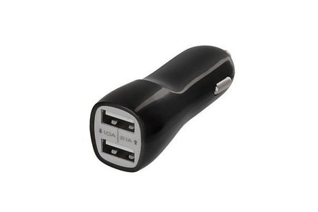 BAOHU Mobiel Fashion 2 USB mini Autolader 2port 2.1 A Zwart