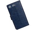 BAOHU Hoesje Geschikt voor Xperia XZ1 - Portemonnee hoesje booktype Wallet case Donker Blauw