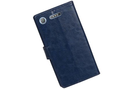 Xperia XZ1 Portemonnee hoesje booktype Wallet case Donker Blauw