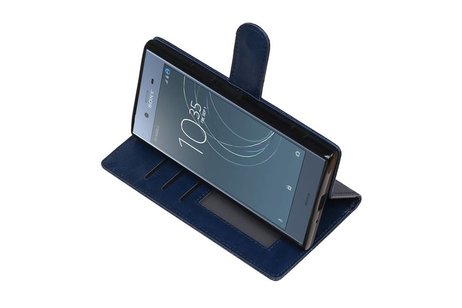 BAOHU Hoesje Geschikt voor Xperia XZ1 - Portemonnee hoesje booktype Wallet case Donker Blauw