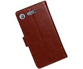 BAOHU Hoesje Geschikt voor Xperia XZ1 - Portemonnee hoesje booktype Wallet case Bruin