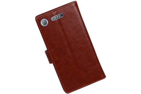 BAOHU Hoesje Geschikt voor Xperia XZ1 - Portemonnee hoesje booktype Wallet case Bruin