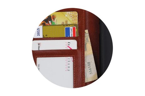 Xperia XZ1 Portemonnee hoesje booktype Wallet case Bruin