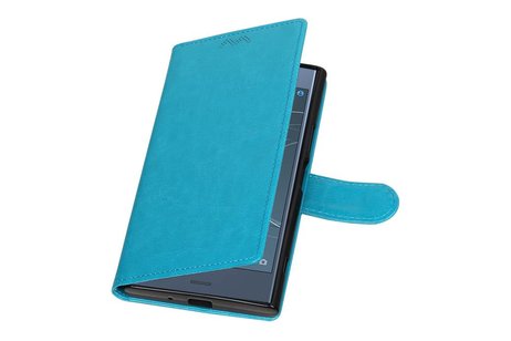 BAOHU Hoesje Geschikt voor Xperia XZ1 - Portemonnee hoesje booktype Wallet case Turquoise
