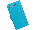 Xperia XZ1 Portemonnee hoesje booktype Wallet case Turquoise