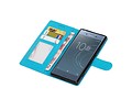 BAOHU Hoesje Geschikt voor Xperia XZ1 - Portemonnee hoesje booktype Wallet case Turquoise