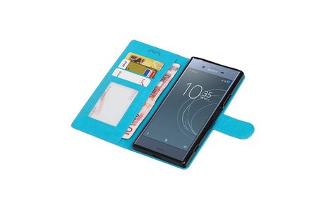 BAOHU Hoesje Geschikt voor Xperia XZ1 - Portemonnee hoesje booktype Wallet case Turquoise