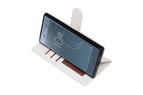 BAOHU Hoesje Geschikt voor Xperia XZ1 - Portemonnee hoesje booktype Wallet case Wit