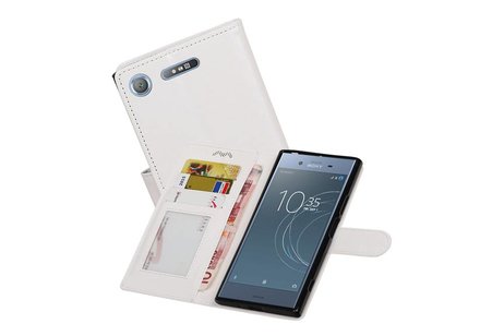 Xperia XZ1 Portemonnee hoesje booktype Wallet case Wit