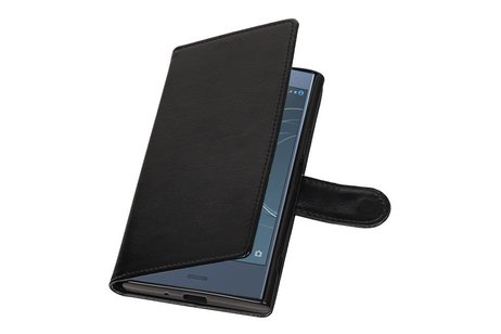 BAOHU Hoesje Geschikt voor Xperia XZ1 - Portemonnee hoesje booktype Wallet case Zwart