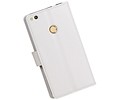 BAOHU Hoesje Geschikt voor Huawei P8 Lite 2017 - Portemonnee hoesje booktype Wit