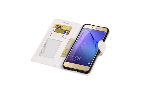 BAOHU Hoesje Geschikt voor Huawei P8 Lite 2017 - Portemonnee hoesje booktype Wit
