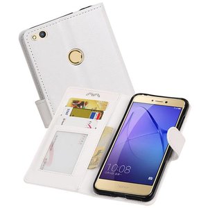 BAOHU Hoesje Geschikt voor Huawei P8 Lite 2017 - Portemonnee hoesje booktype Wit